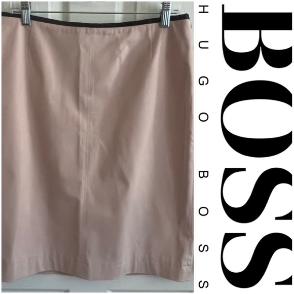Boss Hugo Boss Pink Cotton Pencil Skirt Sz. 10 NWOT - Picture 1 of 10